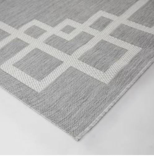 Lyra Grey 5 ft. 3 in. x 7 ft. Border Indoor/Outdoor Area Rug