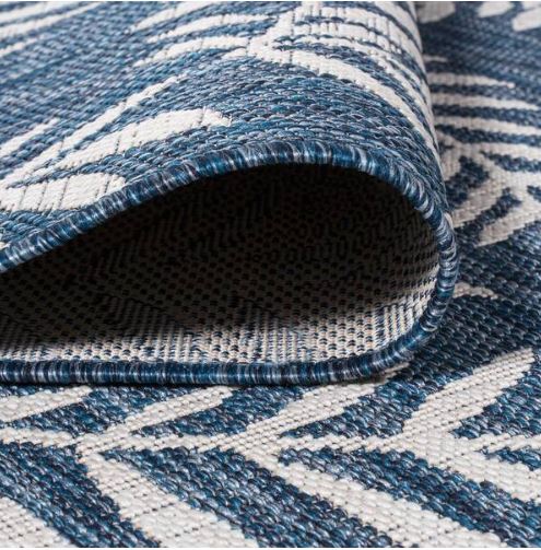 Nevis Palm Frond Navy/Ivory 5 ft. x 8 ft. Indoor/Outdoor Area Rug