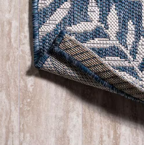 Nevis Palm Frond Navy/Ivory 5 ft. x 8 ft. Indoor/Outdoor Area Rug