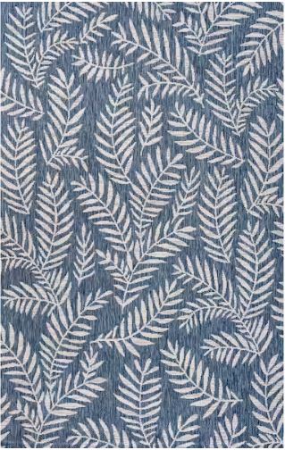 Nevis Palm Frond Navy/Ivory 5 ft. x 8 ft. Indoor/Outdoor Area Rug