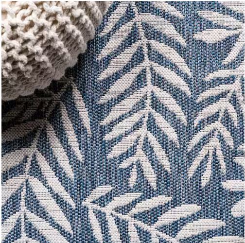 Nevis Palm Frond Navy/Ivory 5 ft. x 8 ft. Indoor/Outdoor Area Rug