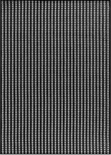 Arrow Black 8 ft. x 10 ft. Chevron Striped Washable Indoor Outdoor Area Rug