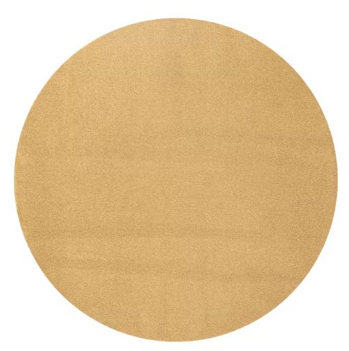 Haze Solid Low-Pile Mustard 5 ft. Round Area Rug