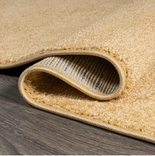 Haze Solid Low-Pile Mustard 5 ft. Round Area Rug