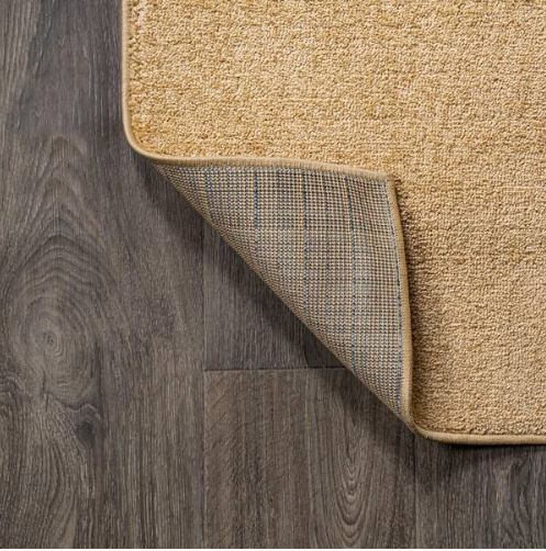 Haze Solid Low-Pile Mustard 5 ft. Round Area Rug