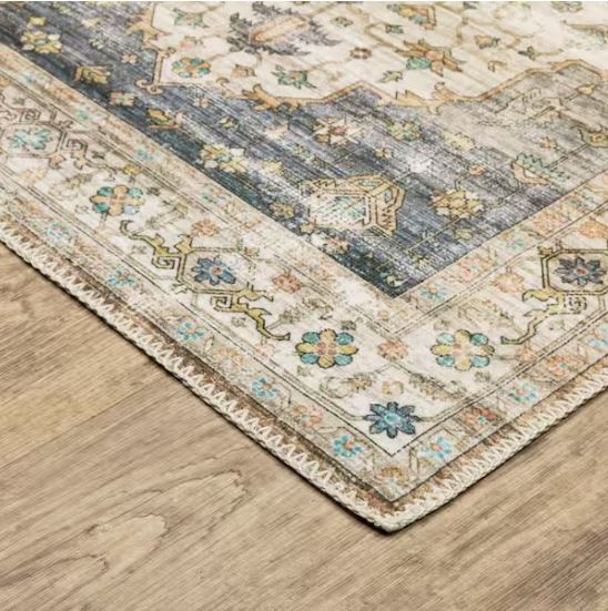 Harmony Denim 5 ft. x 7 ft. Indoor Machine Washable Area Rug