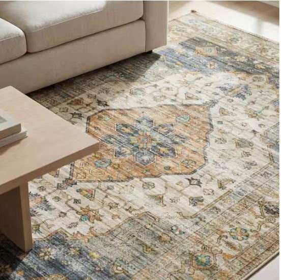 Harmony Denim 5 ft. x 7 ft. Indoor Machine Washable Area Rug