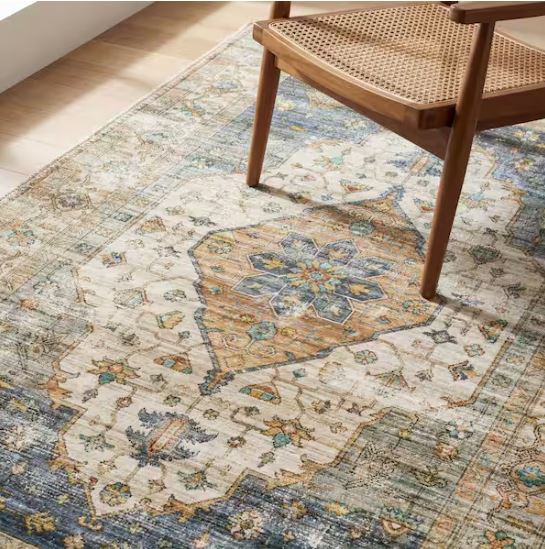 Harmony Denim 5 ft. x 7 ft. Indoor Machine Washable Area Rug