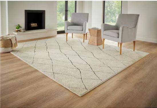 Ashton Ivory 7 ft. 10 in. X 10 ft. Geometric Polypropylene Area Rug