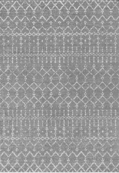 Moroccan HYPE Boho Vintage Diamond Gray/Ivory 5 ft. x 8 ft. Area Rug