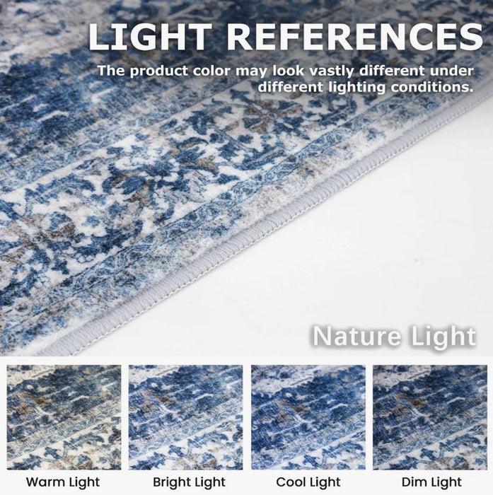 Jodhveer Area Rug Washable Rug Non-Slip Backing Indoor Rugs