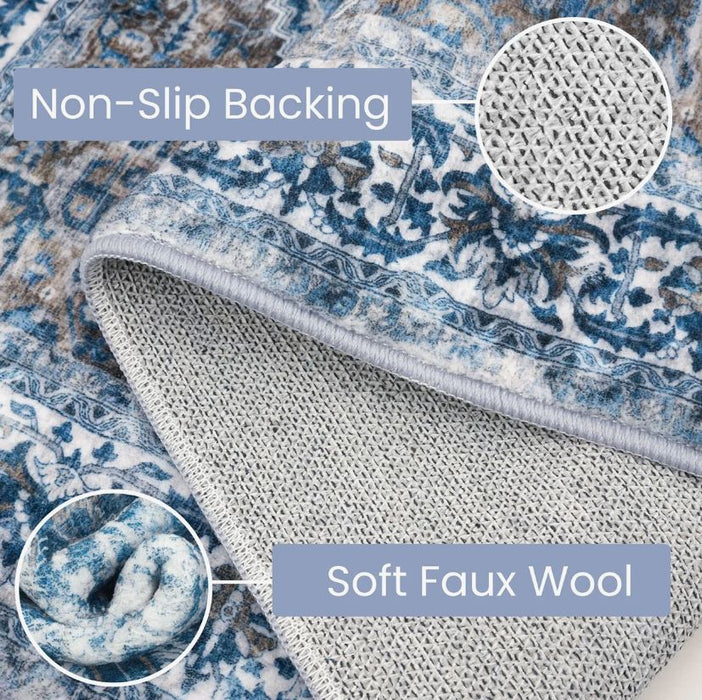 Jodhveer Area Rug Washable Rug Non-Slip Backing Indoor Rugs