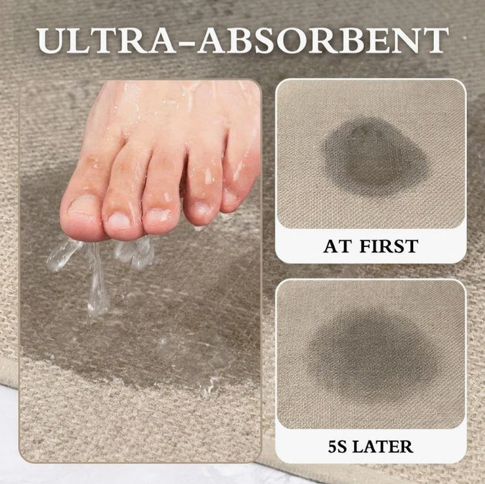 5 Piece Textured Linen-Look Bath Rug Set with Non-Slip Backing