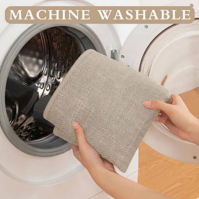 5 Piece Textured Linen-Look Bath Rug Set with Non-Slip Backing