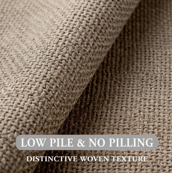 5 Piece Textured Linen-Look Bath Rug Set with Non-Slip Backing