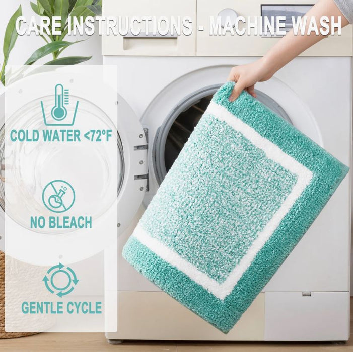 4 Piece Soft Absorbent Microfiber Bath Rug Set with Non-Slip Backing (Set of 4)