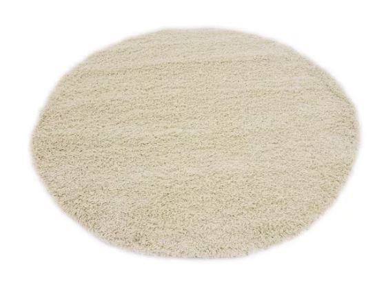 Solid Shag Pure Ivory 6 ft. Round Area Rug