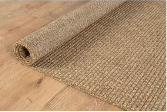 Terra Fiber Easy Jute Natural 9 ft. x 12 ft. Solid Indoor Outdoor Area Rug