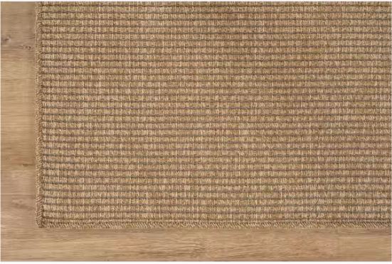 Terra Fiber Easy Jute Natural 9 ft. x 12 ft. Solid Indoor Outdoor Area Rug