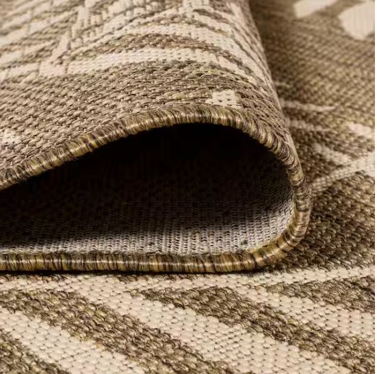 Nevis Palm Frond Brown/Beige 5 ft. x 8 ft. Indoor/Outdoor Area Rug