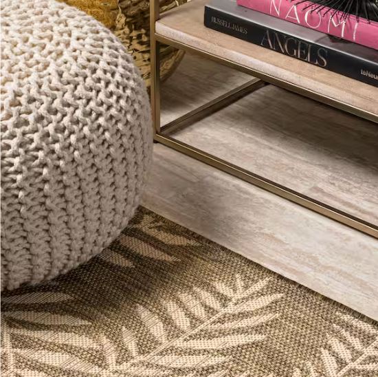 Nevis Palm Frond Brown/Beige 5 ft. x 8 ft. Indoor/Outdoor Area Rug