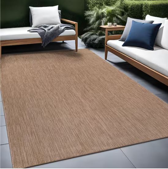 8 X 10 Jute Aloha Washable Solid Indoor Outdoor Area Rug