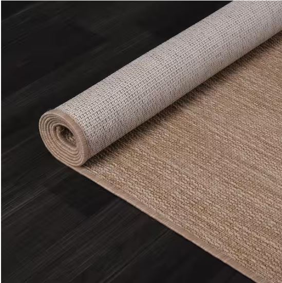 8 X 10 Jute Aloha Washable Solid Indoor Outdoor Area Rug