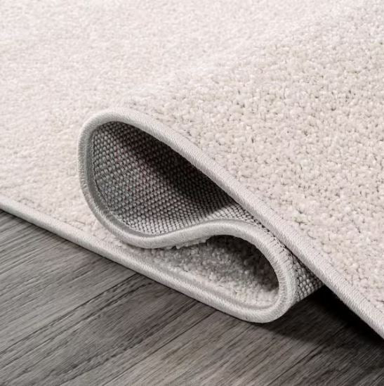 Haze Solid Low-Pile Ivory 7 ft. Square Area Rug