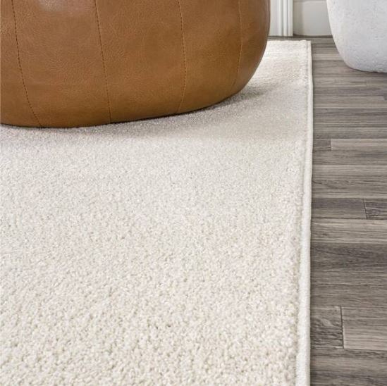 Haze Solid Low-Pile Cream 7 ft. Square Area Rug