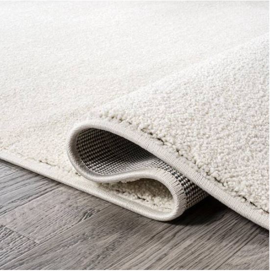 Haze Solid Low-Pile Cream 7 ft. Square Area Rug