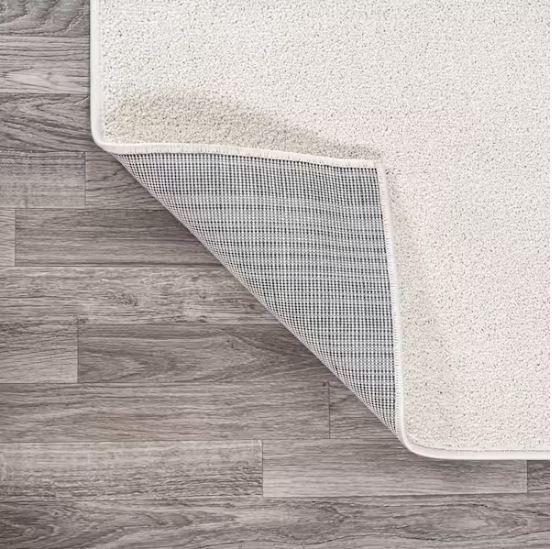 Haze Solid Low-Pile Cream 7 ft. Square Area Rug