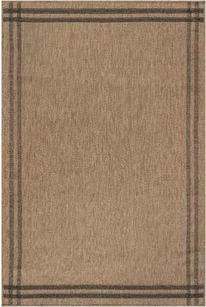 Haven 9 ft. x 12 ft. Natural Border Striped Washable Easy Jute Modern Indoor Outdoor Area Rug