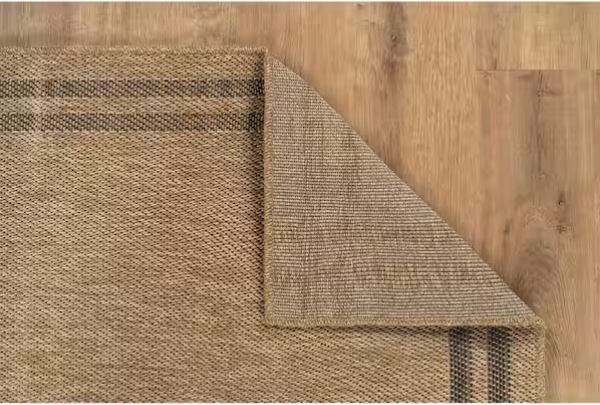 Haven 5 ft. x 7 ft. Natural Border Striped Washable Easy Jute Modern Indoor Outdoor Area Rug