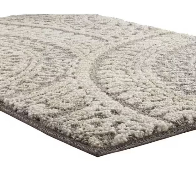 Spiral Medallion 7 ft. x 9 ft. Gray Geometric Area Rug