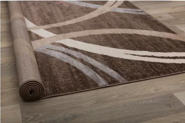 Modern Abstract Circles Brown 7 ft. 10 in. x 10 ft. 2 in. Indoor Area Rug