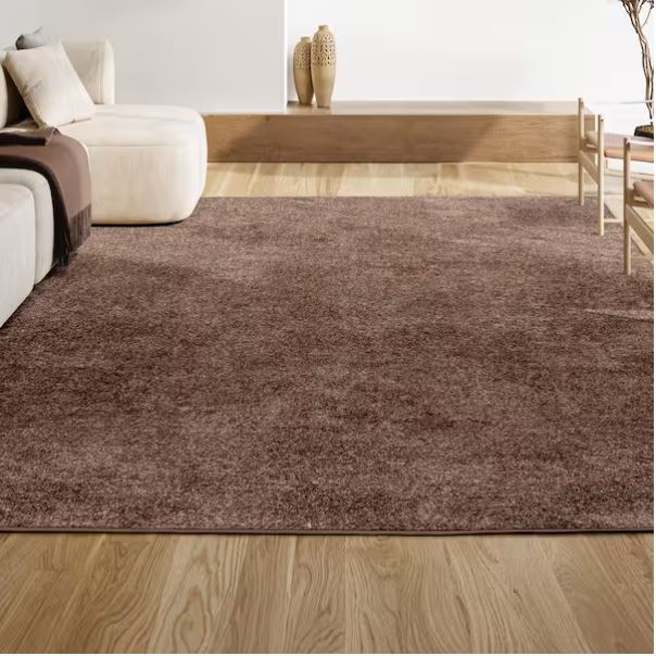 Haze Solid Low-Pile Brown 9 ft. x 12 ft. Area Rug