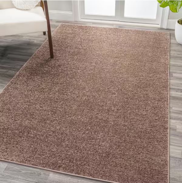 Haze Solid Low-Pile Brown 9 ft. x 12 ft. Area Rug