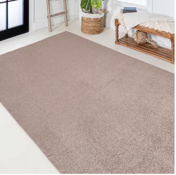 Haze Solid Low-Pile Brown 9 ft. x 12 ft. Area Rug