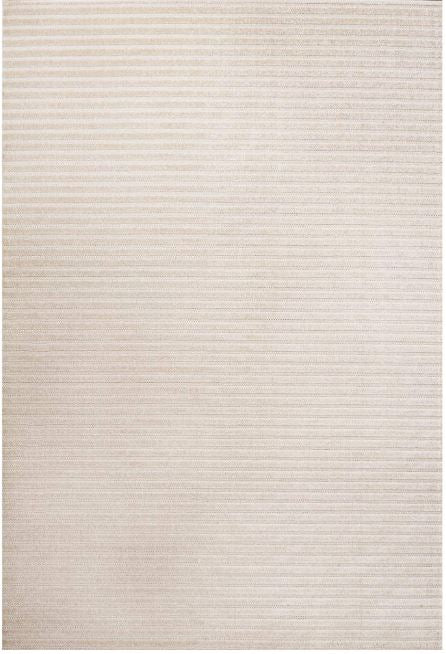 Aarhus High-Low Minimalist Scandi Striped Ivory/Cream 3 ft. x 5 ft. Indoor/Outdoor Area Rug