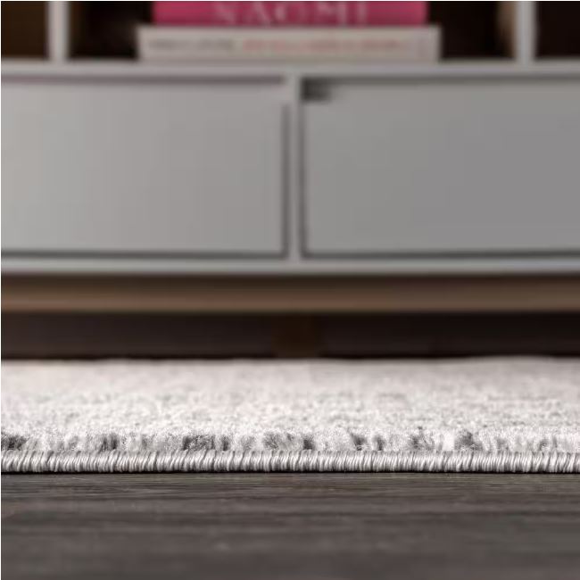 Moroccan Hype Boho Vintage Diamond Cream/Gray 8 ft. x 10 ft. Distressed Area Rug