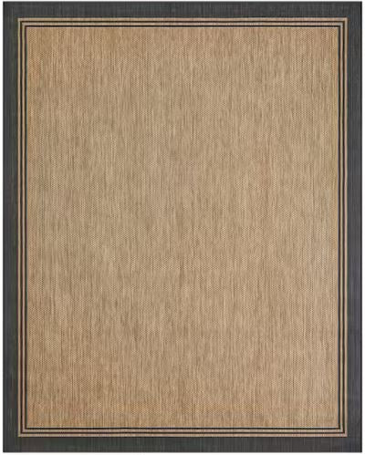 Terrace Black 5 ft. x 7 ft. Border Indoor/Outdoor Area Rug