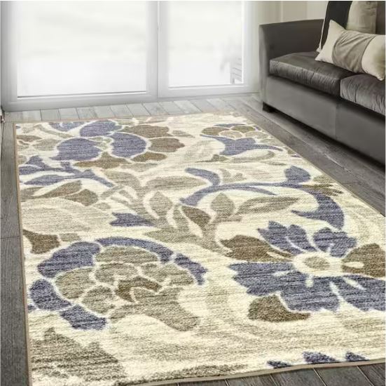 Roselyn 5 ft. x 8 ft. Floral Indoor Non-Slip Area Rug