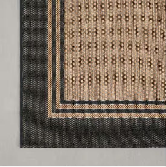 Terrace Black 5 ft. x 7 ft. Border Indoor/Outdoor Area Rug