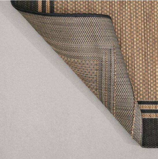 Terrace Black 5 ft. x 7 ft. Border Indoor/Outdoor Area Rug