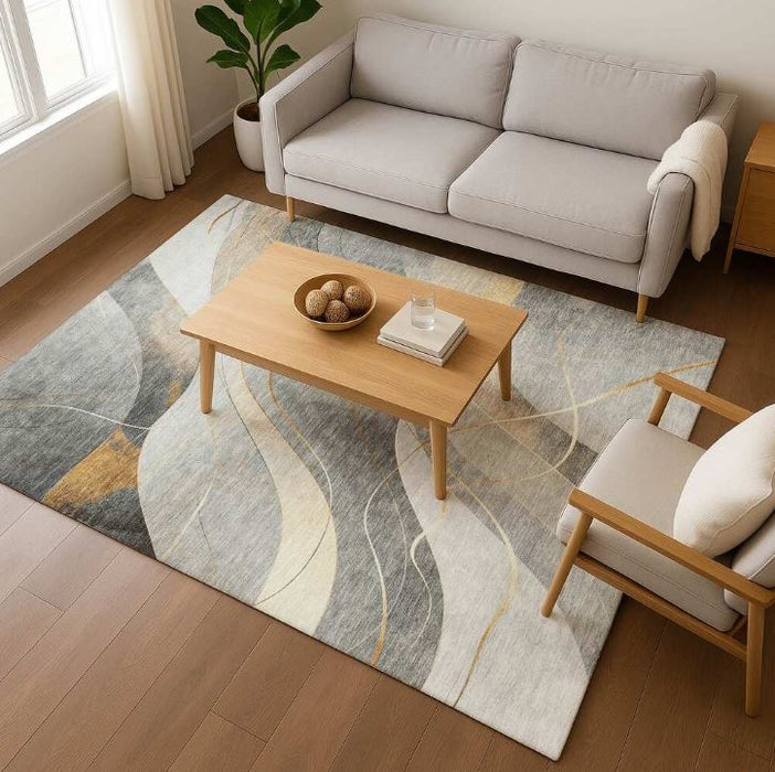 Premium Washable Super Soft Modern Waves Mayfield Rug - Gray - 5' x 7'6"