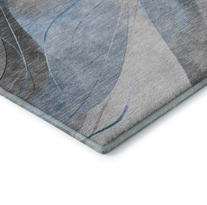 Premium Washable Super Soft Modern Waves Mayfield Rug - Gray - 5' x 7'6"