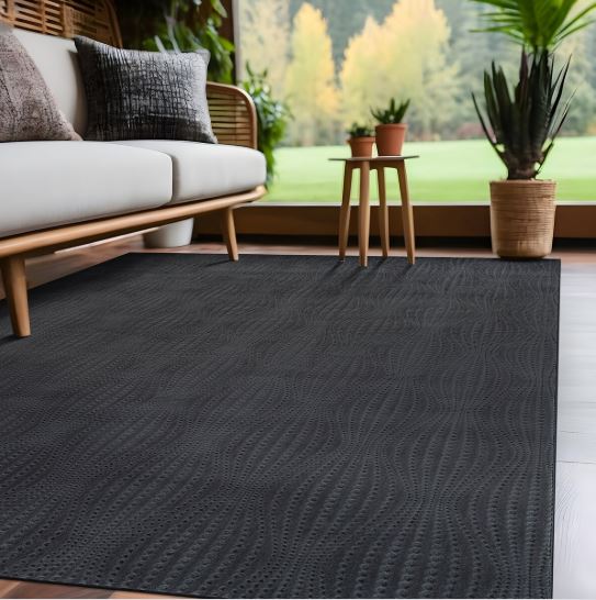 Beverly Rug Serenity Solid Modern Non Slip Soft Indoor Area Rug - 5X7 - Dark Gray