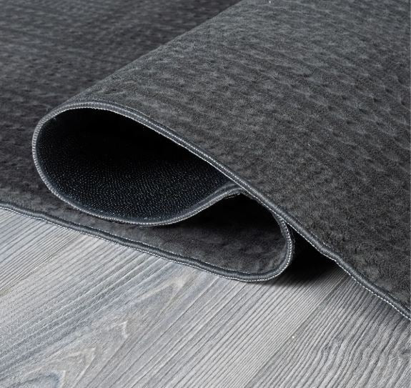 Beverly Rug Serenity Solid Modern Non Slip Soft Indoor Area Rug - 5X7 - Dark Gray