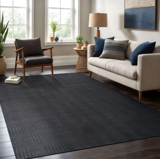 Beverly Rug Serenity Solid Modern Non Slip Soft Indoor Area Rug - 5X7 - Dark Gray