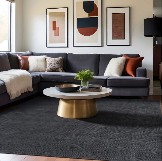 Beverly Rug Serenity Solid Modern Non Slip Soft Indoor Area Rug - 5X7 - Dark Gray